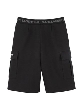 Karl Lagerfeld Stretch Cotton Blend Bermuda Shorts - Black