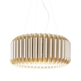 Linea Zero Suspensi&oacute;n 5 Luces Oro Nuevo En Metal Cromado Cm. 60x31h