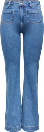 Only Bootcut-Jeans ONLY ONLMADISON HW POCKET FLARED DNM GEN540, Damen, Gr. 25, L&auml;nge 32, light blau denim, Denim/Jeans, Obermaterial: 90% Baumwolle, 8% Pol