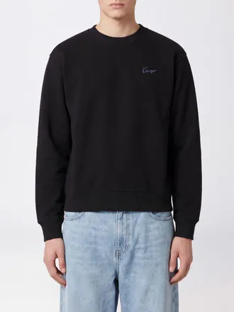 Kenzo Felpa girocollo in cotone con logo a contrasto stampato sul petto