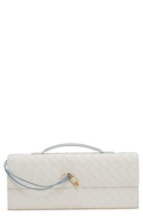 Bottega Veneta Andiamo Intrecciato Leather Clutch in 9555 Alabaster-Mine-Mb-Al at Nordstrom