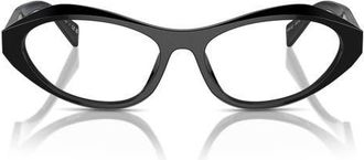 Prada 55mm Oval Optical Glasses in Black at Nordstrom