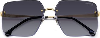 Carrera 61mm Rimless Rectangular Sunglasses in Gold Black/Dark Grey at Nordstrom