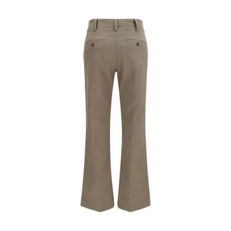 Brunello Cucinelli Womens Brown Cotton Flared Pants