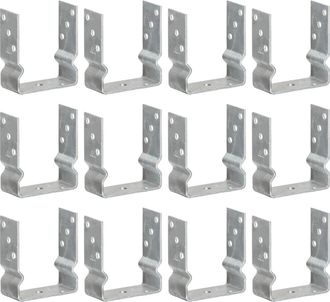 vidaXL Vidaxl - Anclajes De Valla 12 Uds Acero Galvanizado Plateado12x6x15 Cm