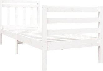 vidaXL Estructura de cama individual de madera maciza blanco 90x190 cm Vidaxl