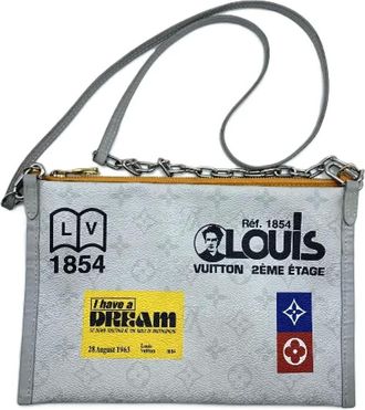 Louis Vuitton Pre-owned Cross Body Bags, female, Gray, Size: ONE SIZE Pre-owned Canvas crossbody-bags