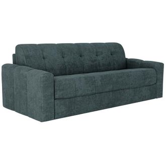 Vente-Unique Divano letto 4 posti a ribalta Posto letto 160 cm Materasso 22 cm memory foam in Tessuto testurizzato Blu petrolio DARIELO