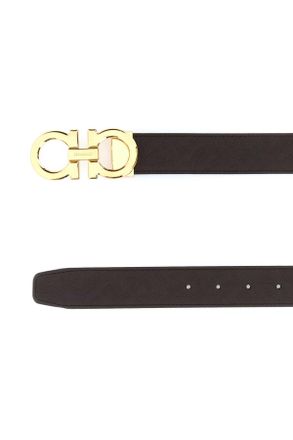 Ferragamo Double Gancini Belt - Brown