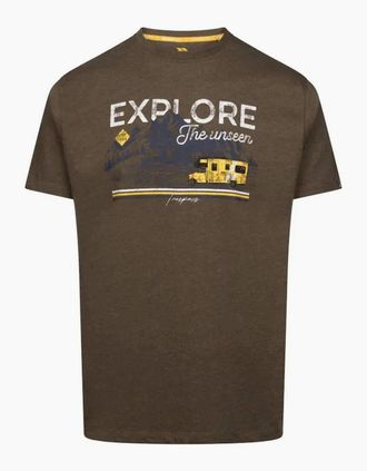 Trespass Mens Trespass Mens Thelon Printed Casual T-Shirt - Brown - Size: 44