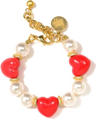 Venessa Arizaga Heart to Heart Pearl Bracelet in White at Nordstrom