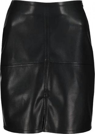 Bishop + Young Womens Vegan Leather Seamed Mini Skirt In Black