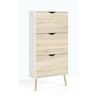 Dmora Scarpiera Arnoldo, Mobile Portascarpe 18 Paia, 3 Vani, 23.9x70.2x138.8h cm Bianco