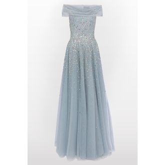 Jenny Packham Bee Gown in Steel Blue at Nordstrom, Size 10 Uk