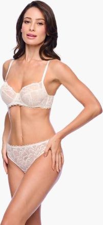 Cosabella Encantata Full Cup Bra in Moon Ivory/pink Lilly at Nordstrom, Size 34Dd
