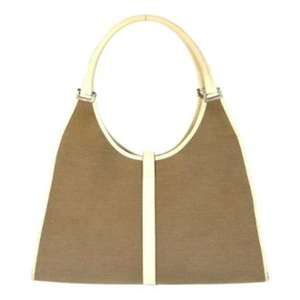 Gucci Pre-owned Shoulder Bags, female, Beige, Size: ONE SIZE Pre-owned Canvas Shoulder Bag