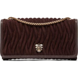 Dune London Strong Convertible Suede Crossbody Bag in Dark Brown at Nordstrom Rack