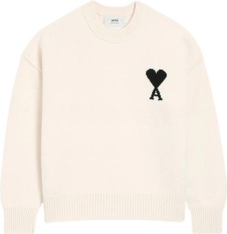 Ami Ami de Coeur T-shirt - Heren - Ronde hals truien - Zwart - L - Katoen - Truien & Vesten