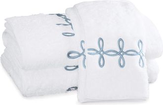 Matouk Gordian Knot Egyptian Cotton Bath Towel in Hazy Blue at Nordstrom, Size Guest Towel