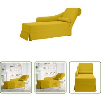 vidaXL vidaXL Divano letto - Sdraio con Capezzale e Bracciolo Destro in Velluto Giallo