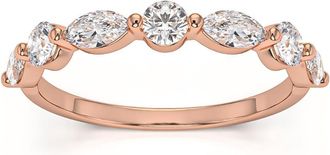 Pompeii3 1Ct Marquise & Round Diamond Wedding Ring in White, Yellow, or Rose Gold