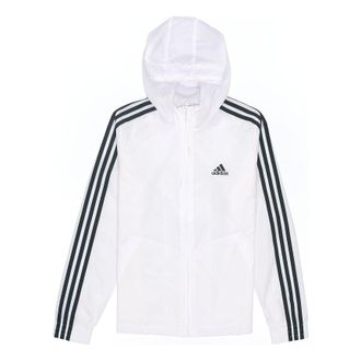 adidas (WMNS) adidas Essentials 3-Stripes Windbreaker Asia Sizing White Black H10243