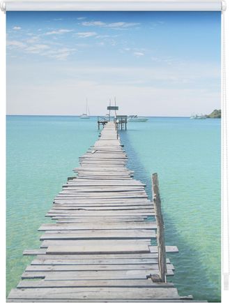 Lichtblick Original Seitenzugrollo »Rollo Klemmfix, ohne Bohren, Verdunkelung, El Mar - Blau« verdunkelnd Verdunkelung energiesparend freihängend