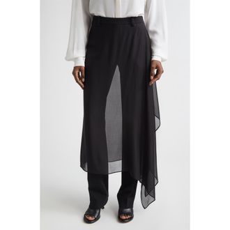 Michael Kors Veiled Stretch Virgin Wool Trousers in Black at Nordstrom, Size 12
