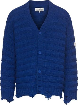 Maison Margiela Distressed Horizontal-stripe Cardigan
