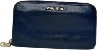 Miu Miu Pre-owned Wallets, female, Blue, Size: ONE SIZE Pre-owned Leather Wallet