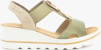 Rieker 67498-52 Womens Sandals Green Combination - Size UK 6.5
