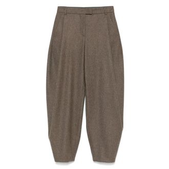 Giorgio Armani Straight Trousers, female, Brown, XS, Elegant Pant Te16708 Gw001568 M6003