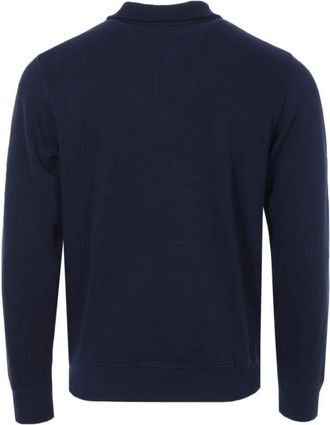 Lacoste Mens Zippered Stand-Up Collar Cotton Sweatshirt in Navy - Size 3XL