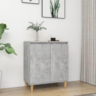 vidaXL vidaXL Credenza Gambe Massello Grigio Cemento 60x35x70cm Multistrato