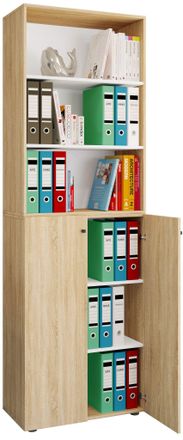 ebuy24 Gabinete De Oficina Vcm Con 6 Compartimentos Estante De Oficina Gabinete De Archivo Moderno Con Puertas Giratorias Dimensiones Aprox. Al. 220 X An. 70