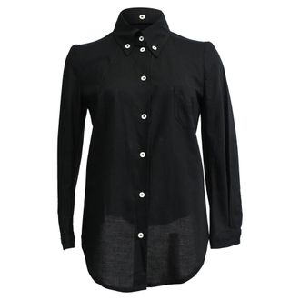 Vivienne Westwood Button-Down Long Sleeve Shirt in Black Linen