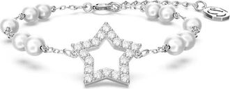 Swarovski Kristallen Parel Armband - Dames - Armbanden - Grijs - ONE Size - Accessoires