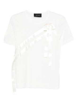 Simone Rocha sash bow T-shirt - Bianco