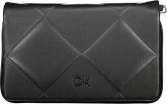 Calvin Klein Womens Quilted Chain Wallet - Black Leather - One Size