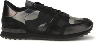 Valentino Garavani Mens Sneakers Rockrunner Laminated Black Black-Dark Ruthenium-Black-Black-Black Upper: Polyamide Trainers Black/dark Ruthenium/black/black/black