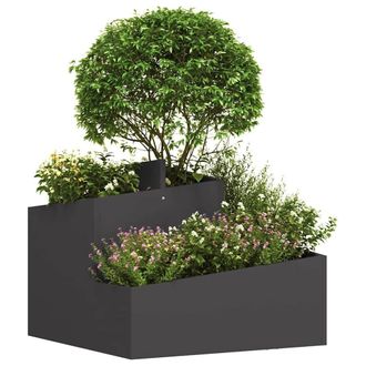 Berkfield Home Plastic Planter Black High-density polyethylene Medium