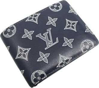 Louis Vuitton Pre-owned Wallets, male, Blue, Size: ONE SIZE Pre-owned Vintage Monogram Shadow Bi-fold Wallet