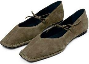 Alohas Sway Square Toe Ballet Flat in Khaki at Nordstrom Rack, Size 11-11.5Us / 42Eu