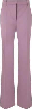 Alberta Ferretti Broek met hoge taille - Dames - Wijde Broeken - Paars - XS - Wol - Broeken