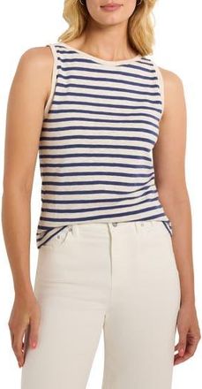 Nic+Zoe Stripe Boat Neck Tank in Blue Multi at Nordstrom Rack, Size Xx-Large