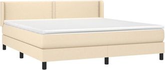 vidaXL Vidaxl - Cama Box Spring Con Colch&oacute;n Tela Color Crema 180x200 Cm