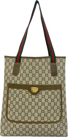 Gucci Pre-owned Gucci GG Supreme Plus Web Tote Ladies OB1MH325EHTC0O97