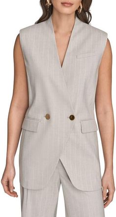 DKNY Pinstripe Vest in Vapor Multi at Nordstrom, Size 14