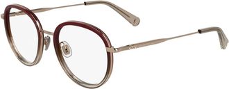 Longchamp Ros&eacute;goud/Bourgondisch Brilmontuur - unisex - Brillen - Bruin - 51 MM - Accessoires