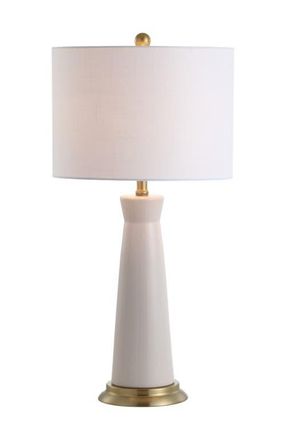 Jonathan Y Designs Hartley 29 Ceramic Column LED Table Lamp in Cream at Nordstrom